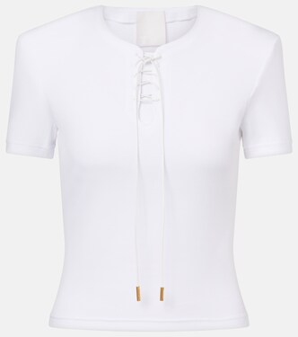 4G lace-up cotton-blend jersey T-shirt | Givenchy