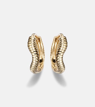 Freddie 14kt gold huggie earrings | Stone and Strand