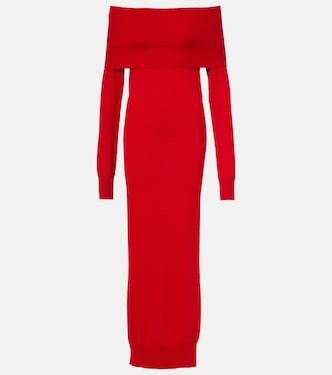 Off-Shoulder-Maxikleid aus Wolle | Stella McCartney