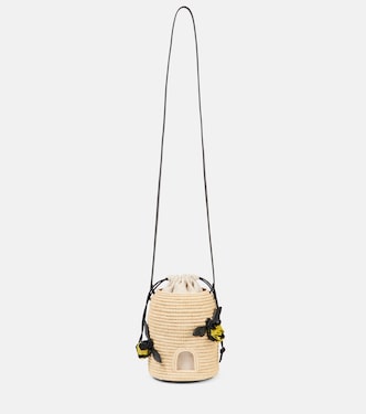 Paula's Ibiza Beehive raffia crossbody bag | Loewe