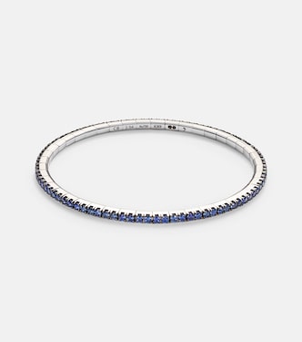 Stretchy 18kt white gold tennis bracelet with sapphires | Bucherer Fine Jewellery