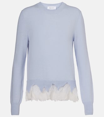 Lace-trimmed wool and cashmere sweater | McQueen