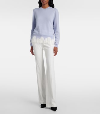 Lace-trimmed wool and cashmere sweater | McQueen