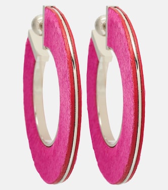 Leather-trimmed earrings | Alaïa
