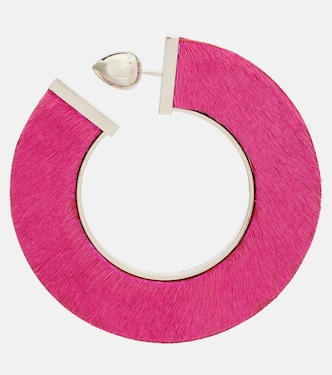 Leather-trimmed earrings | Alaïa