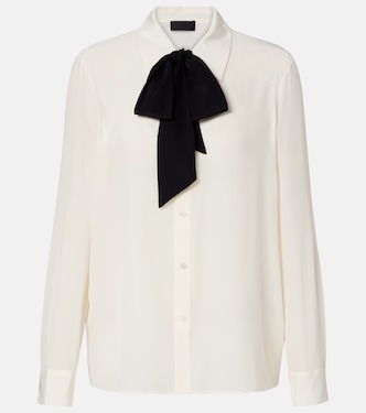 Hanford scarf-detail silk shirt | Nili Lotan