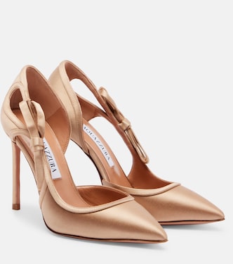 Pumps Soave 105 in raso con fiocco | Aquazzura