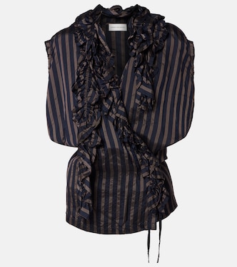 Ruffled striped top | Dries Van Noten