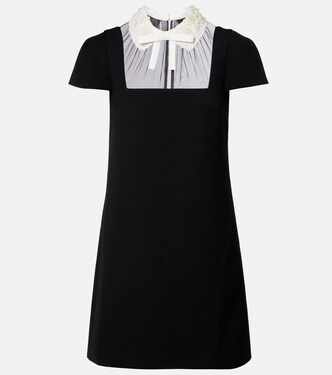 Bow-detail crêpe minidress | Self-Portrait