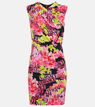 Floral-print jersey minidress | Versace