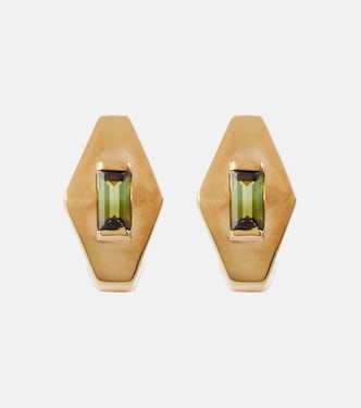 Boucles d’oreilles Deco Rombo Mini en or 9 ct et tourmaline | Aliita