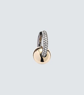 14kt gold single earring with diamonds | Rainbow K