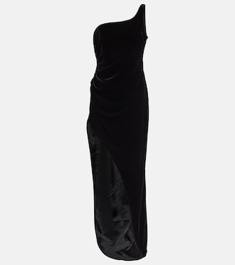 One-shoulder velvet maxi dress | Alessandra Rich