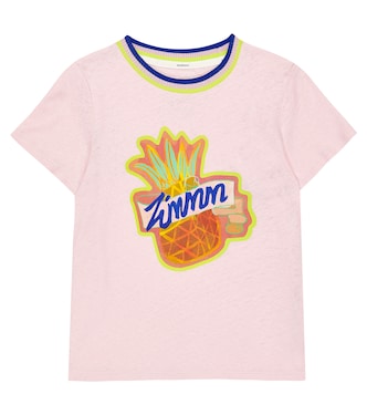 T-Shirt Raie aus Leinen und Baumwolle | Zimmermann Kids