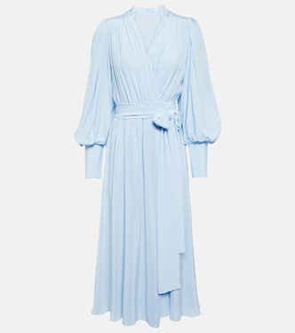 Vestido midi de seda drapeado | Costarellos
