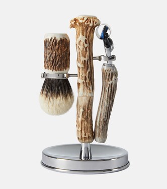 Stag antler toilet shaving set | Lorenzi Milano