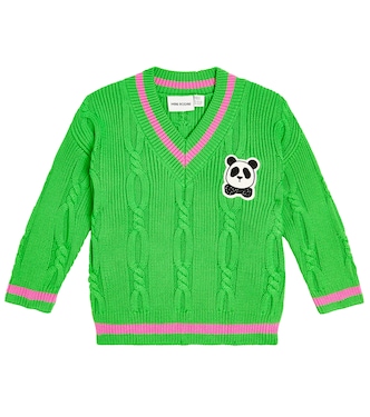 Jersey trenzado con cuello en V | Mini Rodini