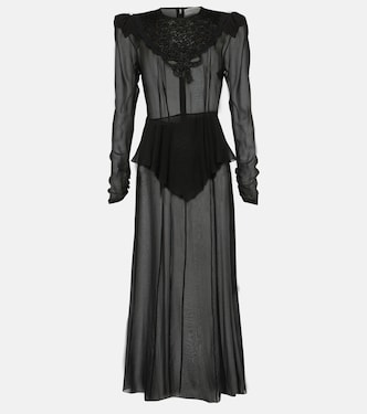 Vestido midi de georgette de seda | Alessandra Rich