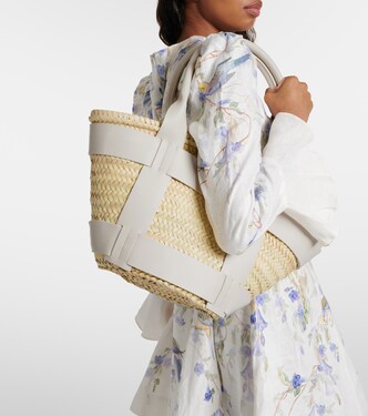 Borsa Santorini in fibra di palma e pelle | DeMellier