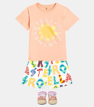 Shorts Stella Rocks in cotone con stampa | Stella McCartney Kids