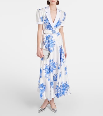 Abito midi in seta a fiori | Rodarte