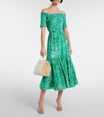 Vestido midi Soledad floral | Poupette St Barth