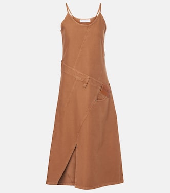 Vestido midi asimétrico de algodón | JW Anderson
