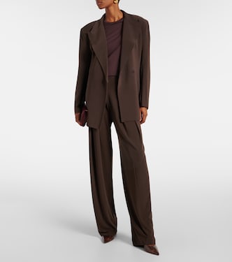 Pleated high-rise tapered pants | Norma Kamali