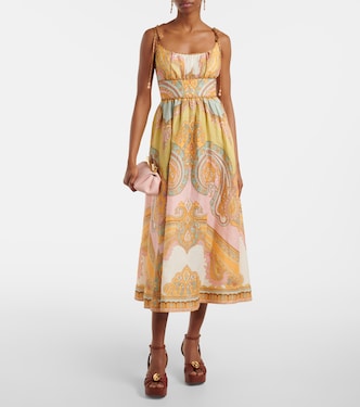Abito midi Maxine Picnic in lino | Zimmermann