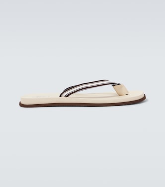 Leather-trimmed slippers | Brunello Cucinelli