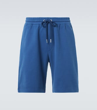 Denim-trimmed cotton jersey shorts | Moncler