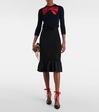 Cardigan in lana con fiocco | Valentino