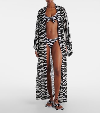 Zebra-print cotton muslin kaftan | The Attico