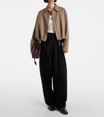 Weite Mid-Rise-Hose aus Wolle | Loewe
