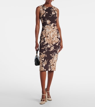 Floral silk-blend charmeuse midi dress | Dolce&Gabbana