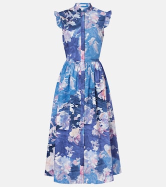 Flared floral midi dress | Erdem