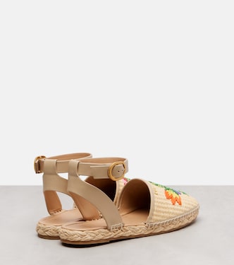 Bribri embroidered raffia espadrilles | Valentino Garavani