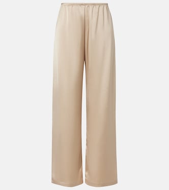 Barb mid-rise satin wide-leg pants | Leset