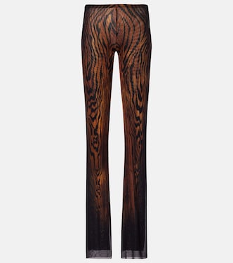 Wood trompe l'œil tulle straight pants | Jean Paul Gaultier