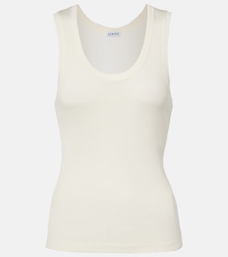 Anagram ribbed-knit silk tank top | Loewe