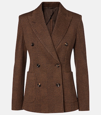 Zulma plaid cotton and wool-blend blazer | Max Mara