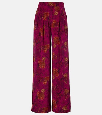 Pantalones anchos Aviva de crepé de china de seda | Ulla Johnson