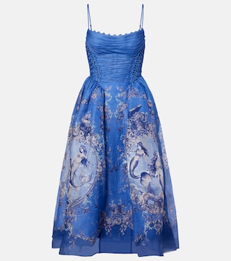 Rebellion linen and silk bustier dress | Zimmermann