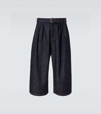 Belted denim Bermuda shorts | Dries Van Noten