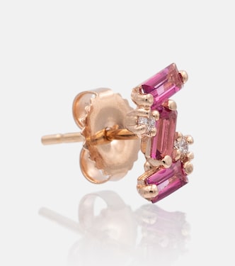 Boucles d'oreilles en or rose 14 ct, topazes et diamants | Suzanne Kalan