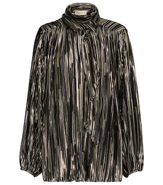 Metallic tie-neck blouse | Alexandre Vauthier