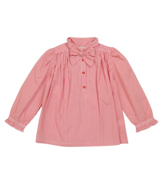 Folsom striped cotton blouse | Caramel
