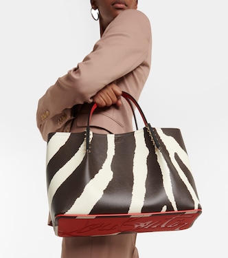 Cabarock Small zebra-print leather tote | Christian Louboutin