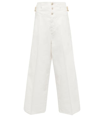 Jeans anchos de tiro alto cropped | Etro