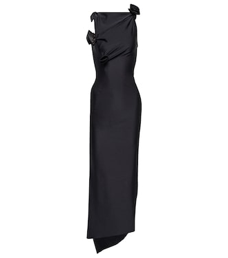 Asymmetrical flower-detail midi dress | Coperni